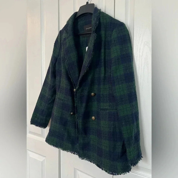 NWT Banana Republic small green academia tartan plaid blazer - Picture 2 of 7